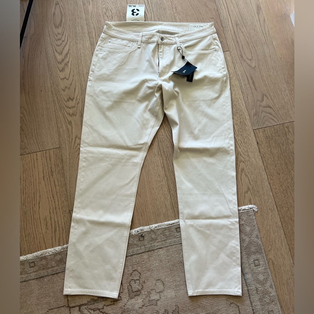 rag & bone men’s Off-White Slim Straight Chinos